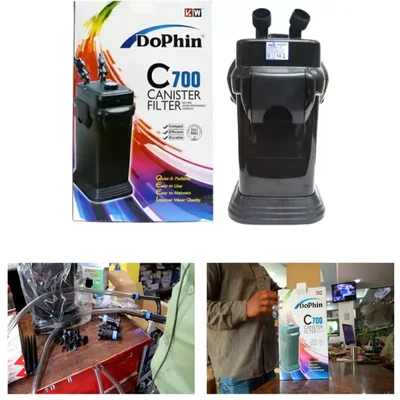 Dophin C700 Canister Filter 1520 LPH Provides Oxygen from Air Pump to Fish Tank Use to Fresh Water/Planted Aquarium